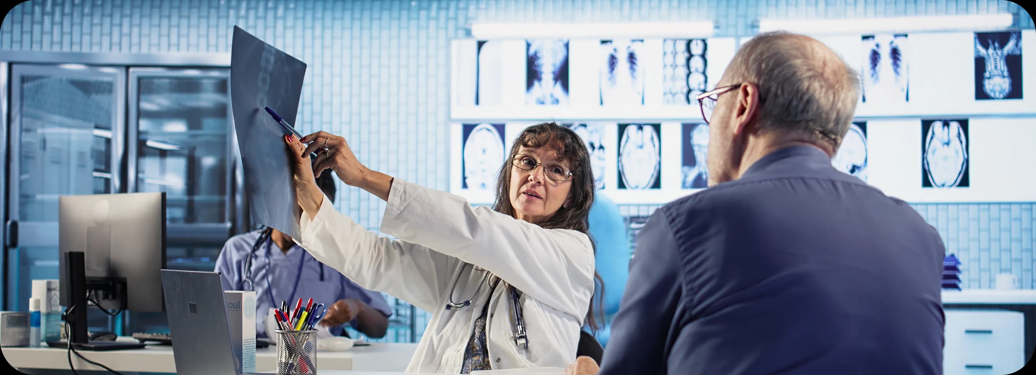 Medical team discussion in facility