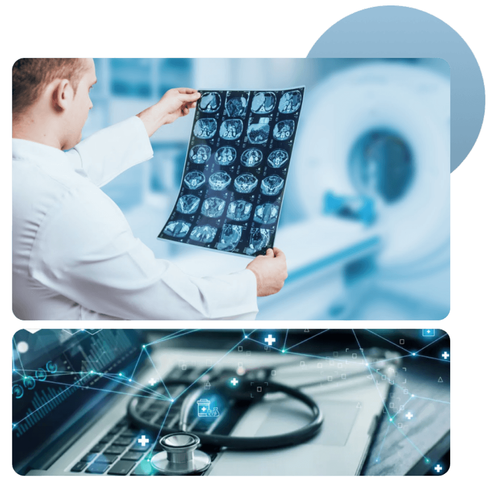 Doctor examining medical imaging film
